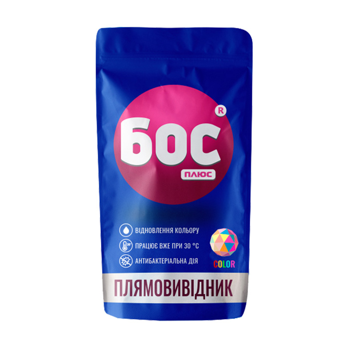 Плямовивідник рідкий БОС Плюс Color для кольорових тканин, 100 мл